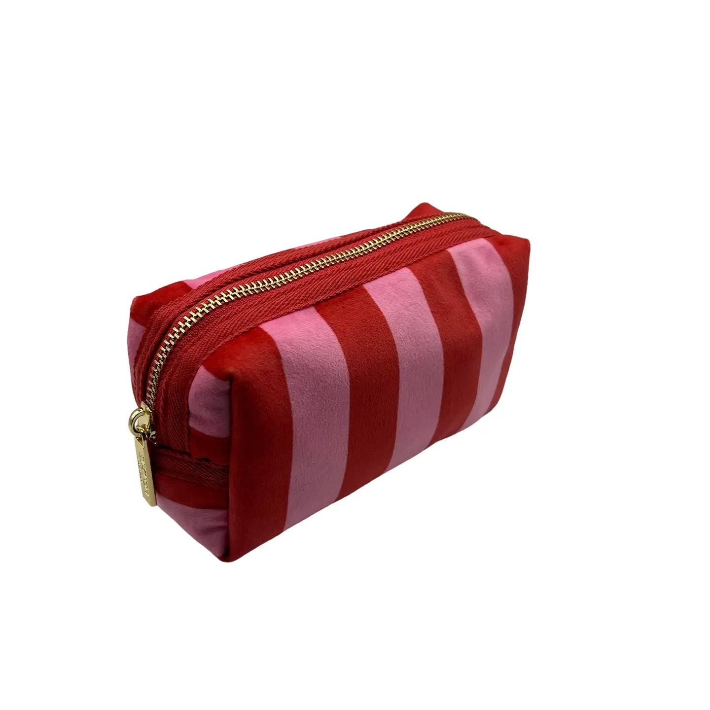 Pink stripe makeup bag (two sizes)