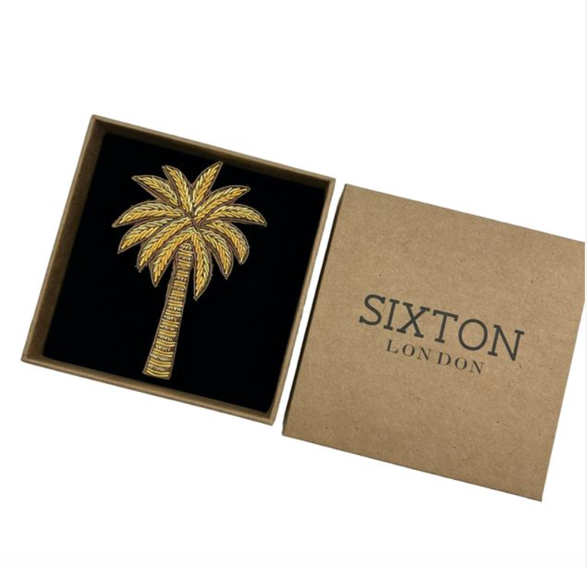 Gold Palm Tree brooch / pin - large