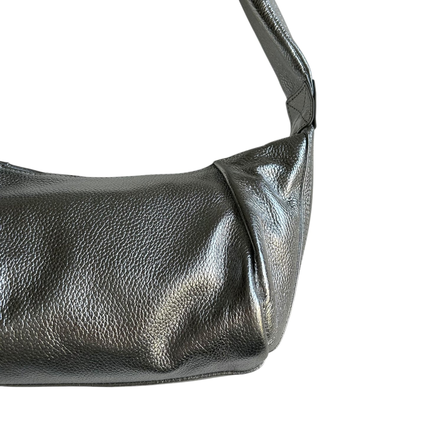 Brixton cross body sling bag - silver leather - small