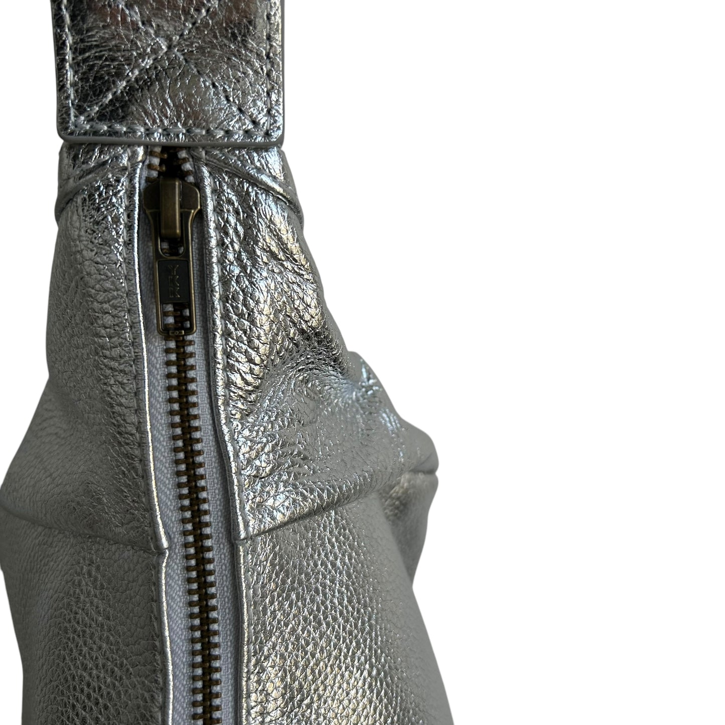 Brixton cross body sling bag - silver leather - small