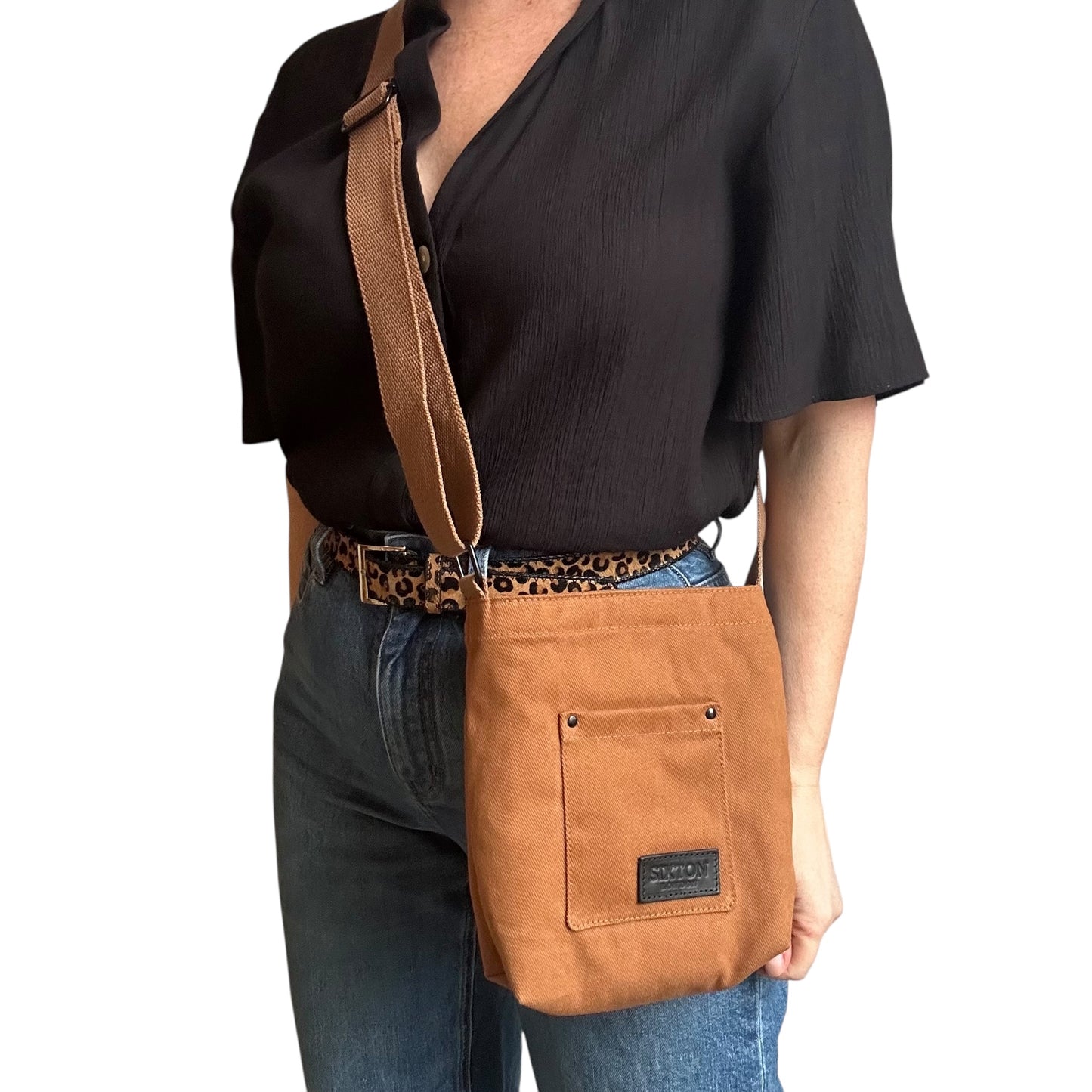 Lisbon city bag - Brown cotton canvas