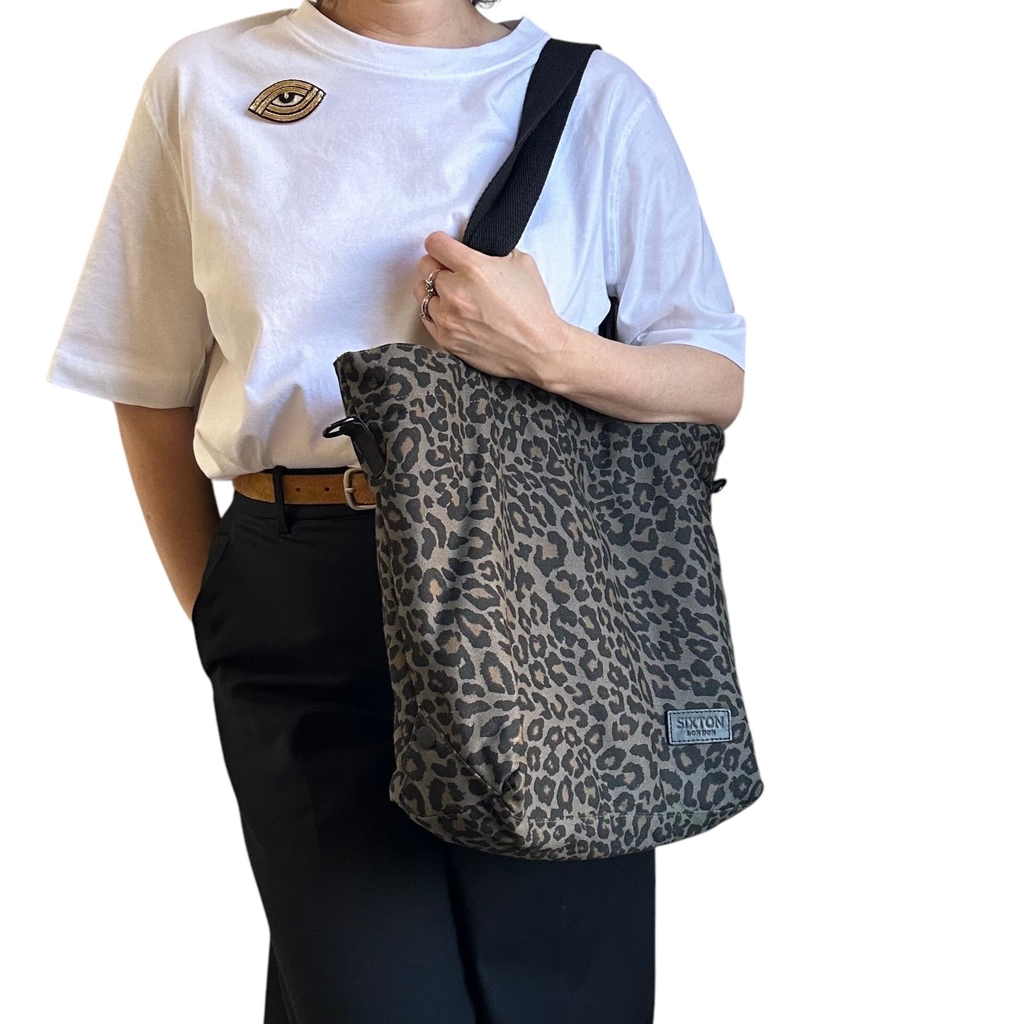 Day trip tote bag - Grey Leopard print