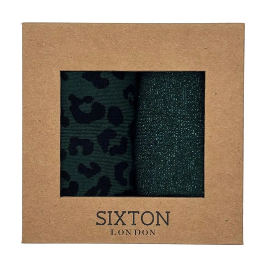 Teal Leopard & Teal Tokyo sock box duo