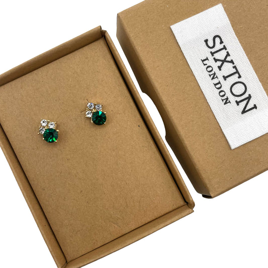 Vintage Style Green stud earrings