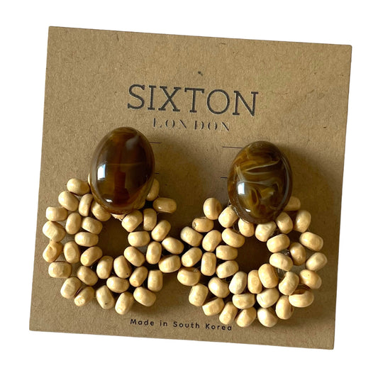 Wooden Beaded earrings