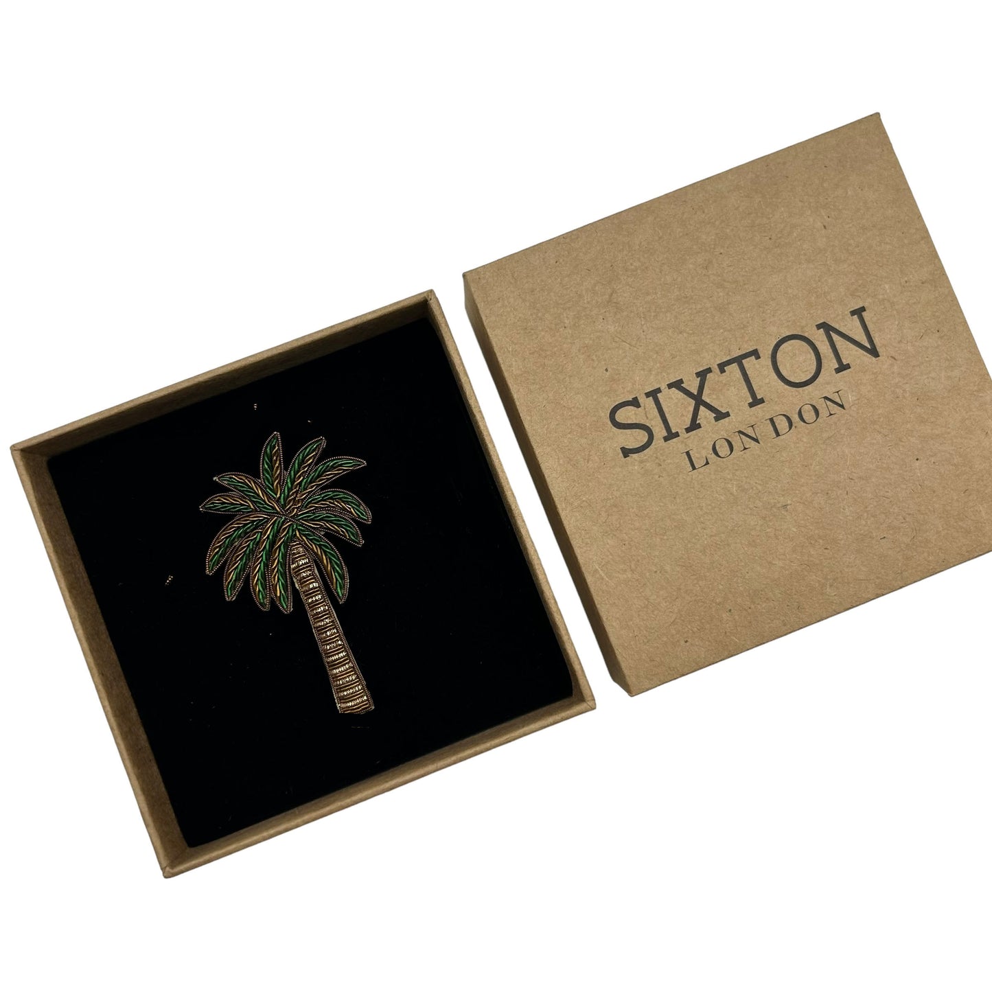Green Palm Tree brooch / pin - small