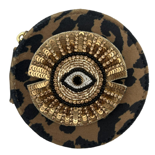 Jewellery Travel Pot in leopard print - Sunray Eye pin