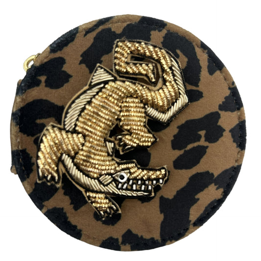 Jewellery Travel Pot in leopard print - Crocodile pin