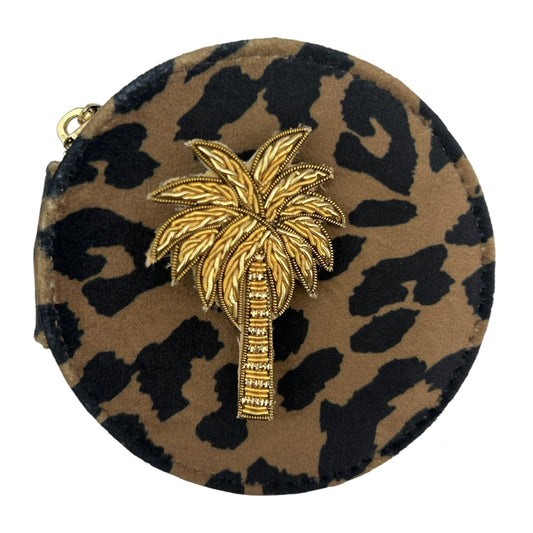 Jewellery Travel Pot in leopard print - Palm Tree pin
