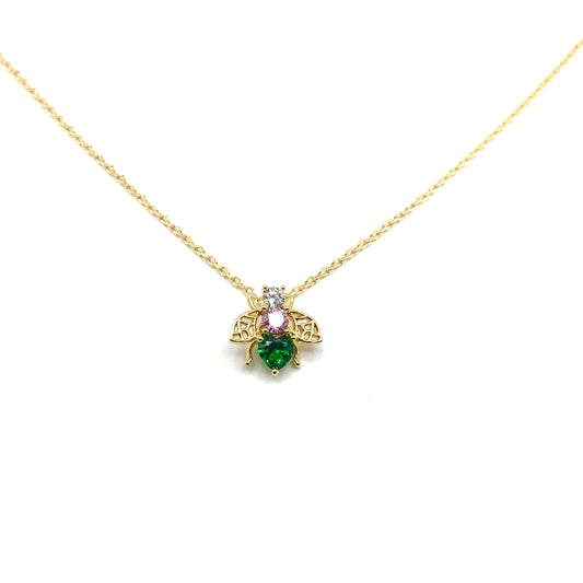 Nouveau Bejewelled Bee necklace