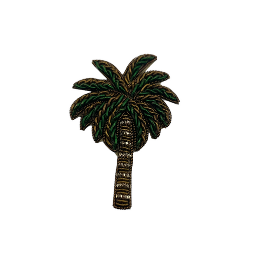 Green Palm Tree brooch / pin - small