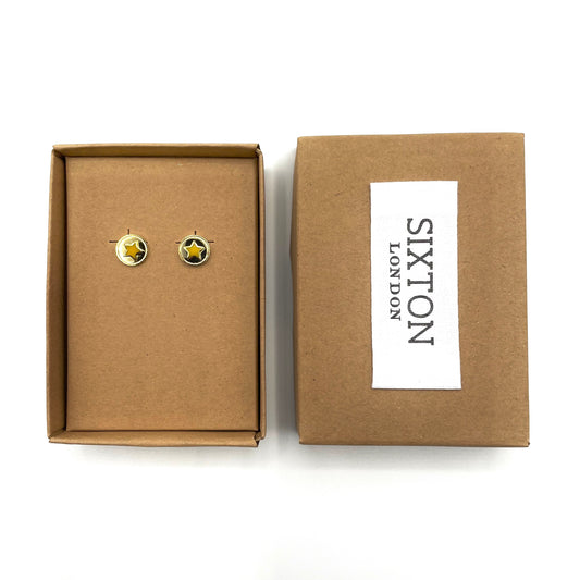 Yellow Star stud earrings